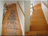 Refinishing wood stairs in Oak Park IL by World Flooring and More 773-366-1958 FREE Estimates